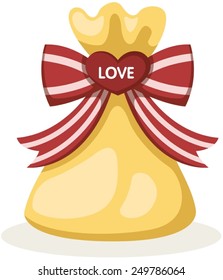 illustration of isolated cute present bag on white 