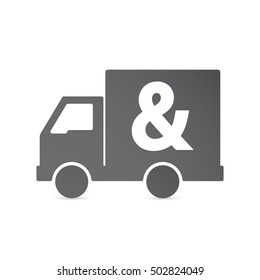 Illustration of an isolated delivery truck with an ampersand