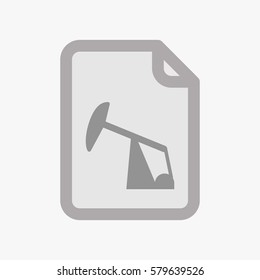 Illustration of an isolated document with a horsehead pump