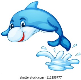 Illustration of an isolated dolphin