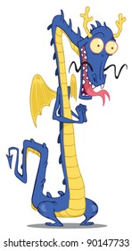 Illustration of isolated dragon on white background
