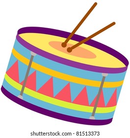 illustration of isolated drum on white background