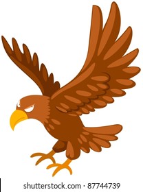 illustration of isolated eagle flying on white background