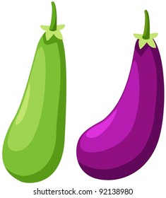 illustration of isolated  eggplants on white background
