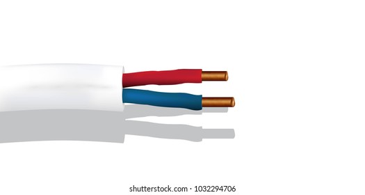 Illustration Isolated electric cable on white background