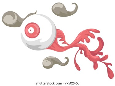 illustration of isolated eye ghost on white background