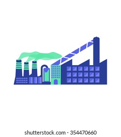 Illustration of an isolated factory