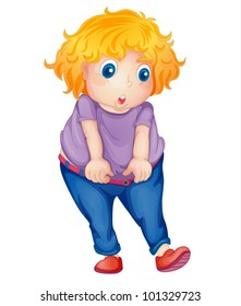 Illustration of an isolated fat girl