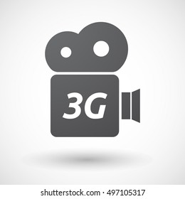 Illustration of an isolated film camera icon with    the text 3G