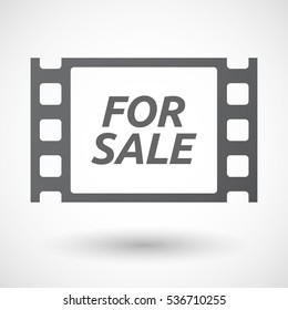 Illustration of an isolated film frame with    the text FOR SALE