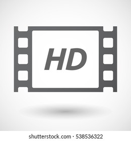 Illustration of an isolated film frame with    the text HD