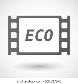 Illustration of an isolated film frame with    the text ECO