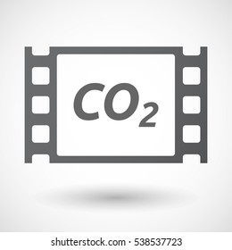 Illustration of an isolated film frame with    the text CO2