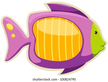 illustration of isolated fish magnet on white