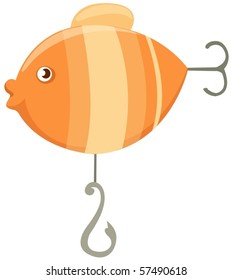illustration of isolated fishing lure on white background