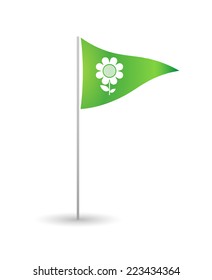 Illustration of an isolated flag with a flower