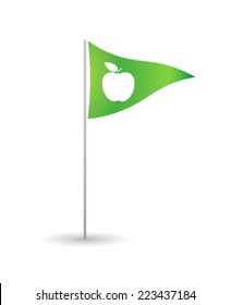 Illustration of an isolated flag with a fruit