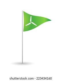 Illustration of an isolated flag with a propeller