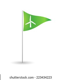 Illustration of an isolated flag with a propeller