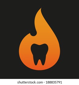 Illustration of an isolated flame icon