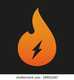 Illustration of an isolated  flame with an icon