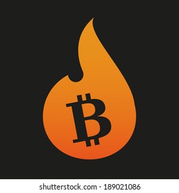 Illustration of an isolated  flame with an icon