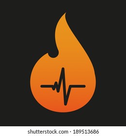 Illustration of an isolated flame icon