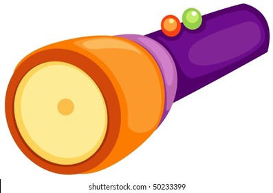 illustration of isolated flashlight on white background