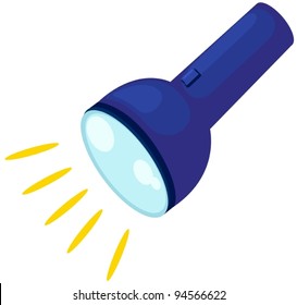 illustration of isolated flashlight on white background