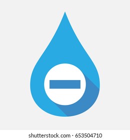 Illustration of an isolated flat color water drop with  a no trespassing signal