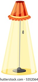 illustration of isolated floor lamp on white background