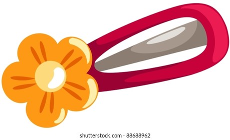 Illustration Of Isolated Flower Hair Clip On White Background