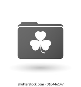 Illustration of an isolated folder with a clover