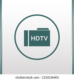 Illustration of an isolated folder icon with the text HDTV