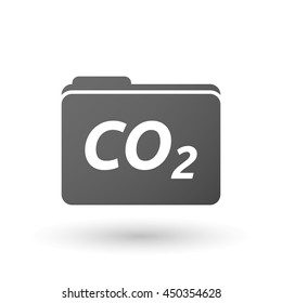 Illustration of an isolated folder icon with    the text CO2