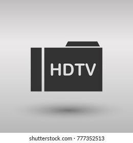 Illustration of an isolated folder icon with the text HDTV
