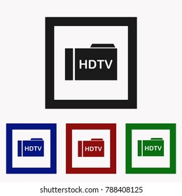 Illustration of an isolated folder icon with the text HDTV