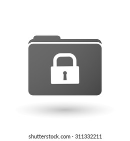 Illustration of an isolated folder with a lock pad
