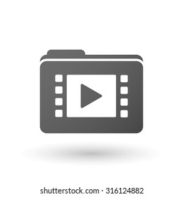 Illustration of an isolated folder with a multimedia sign