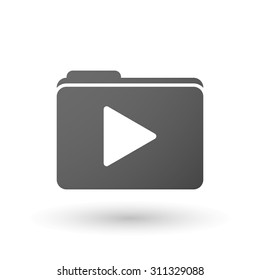 Illustration of an isolated folder with a play sign