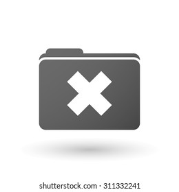 Illustration of an isolated folder with an x sign