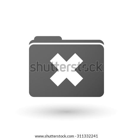 Illustration of an isolated folder with an x sign