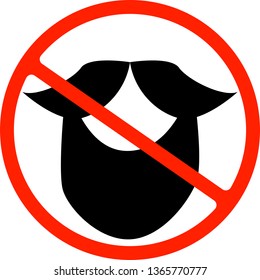 Illustration of an isolated forbidden signal with a moustache, Beard