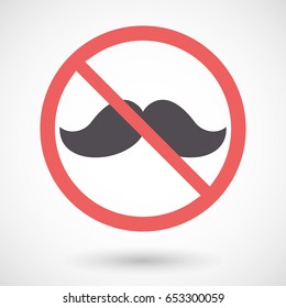 Illustration of an isolated forbidden signal with a moustache