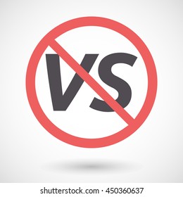 Illustration of an isolated forbidden signal with    the text VS