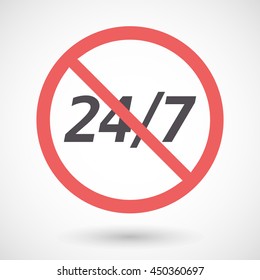 Illustration of an isolated forbidden signal with    the text 24/7