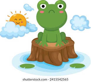 illustration of isolated the frog on a white background
