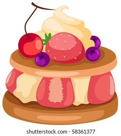 illustration of isolated fruit cake on white background