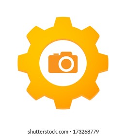 Illustration of an isolated gear with an icon