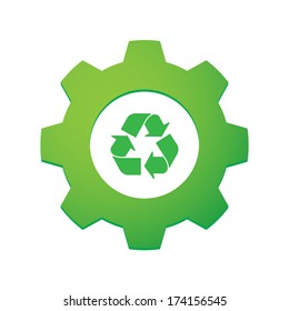 Illustration of an isolated gear with an icon